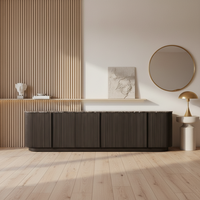 Meubles de salon modernes de luxe, style américain, console multimédia en bois de chêne avec plateau en marbre