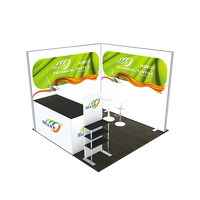 Stand d'exposition modulaire rétroéclairé personnalisé 3 x 3, stand d'exposition standard