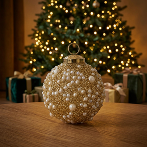 Boule de Noël suspendue de luxe de haute qualité, motif mosaïque, perle de 8 cm, en plastique, fabriquée à la machine, pour la décoration de l'arbre de Noël et les fêtes - Product Image 3
