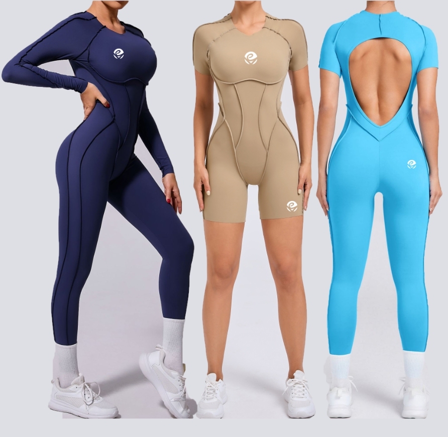 Custom High Quality Jumpsuit Active Wear Breathable Gym Fitness Set