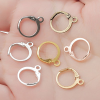 100 Pièces/Sac Supports de Boucles d'Oreilles Métal Français à Clipser avec Boucle Fermoir Base pour la Fabrication de Bijoux Accessoires DIY