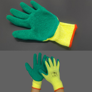 Gants de sécurité Polaris jaunes en gaze, avec revêtement en caoutchouc synthétique vert, résistance aux coupures niveau 3, pour la construction et l'industrie du verre - Product Image 5
