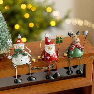 Hecho a mano de alta calidad de Metal festivo decoraciones para árboles de Navidad Santa Claus Elk muñeco de nieve colgante ventana pantalla Jingle Bell - Product Image 3