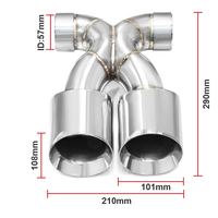 Embouts d'échappement en acier inoxydable argenté pour voiture, embouts de silencieux, tuyaux d'échappement pour Cayman Boxster 987 981 718 2009-2026