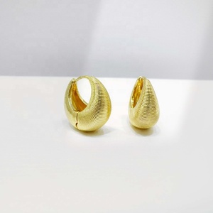 Pendientes de aro de plata de ley 925 con circonita, sencillos y elegantes, chapados en oro de 18k y 14k, gruesos, a la moda para mujer, novedad 2026 - Product Image 3