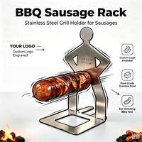 Support à saucisses amusant en forme humaine avec logo personnalisé, en acier inoxydable, pour barbecue, stand à hot-dogs, autres outils