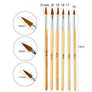 Ensemble de pinceaux à ongles en gel épais avec manche en bois rouge, étiquette privée, pinceaux fins pour la peinture, pour manucure professionnelle - Product Image 2