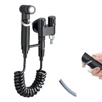 Ensemble de robinet de bidet mural moderne en acier inoxydable noir, auto-nettoyant, avec douchette à pression pour WC
