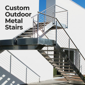 Rampe d'<span class=keywords><strong>escalier</strong></span> verticale moderne en acier galvanisé et verre pour escaliers flottants extérieurs de villas, condos et entrepôts - Product Image 2