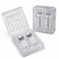 Boîte en plastique transparente à clapet pour 2 flacons, emballage pour flacons de médicaments