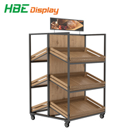 Vitrine à pain, équipement de magasin de boulangerie, présentoir à pain, étagère à pain en bois populaire