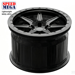 Nouvelles Jantes en Alliage Légères Multi-Rayons Noir Mat Speed Mega avec Anneau Beadlock Bronze pour SUV et Camionnettes Tout-Terrain de Luxe - Product Image 3