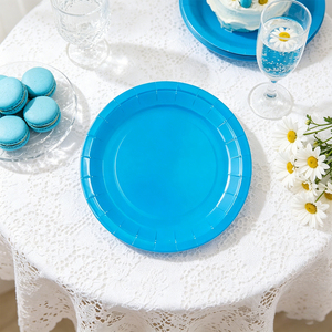 Juego de 8 Platos de Papel Azul Bebé de 17 cm para Fiestas, Decoración de Cumpleaños, Vajilla - Product Image 4