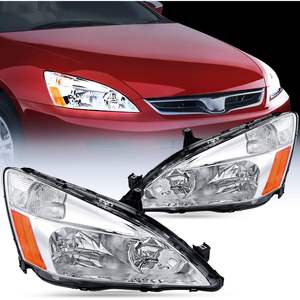 Conjunto de Faros Delanteros con Carcasa Cromada Nilight para Honda Accord 2003-2007, Repuesto con Reflector Ámbar, Iluminación Exterior para Automóvil - Product Image 1