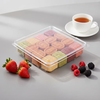 Boîtes d'emballage personnalisées de haute qualité en plastique transparent à charnières pour biscuits, pain, desserts, gâteaux, pâtisseries, à emporter, boîte blister