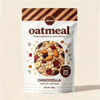 Sachet d'emballage personnalisé pour céréales mélangées, en aluminium, autoportant, avec fermeture éclair, pour céréales de petit-déjeuner