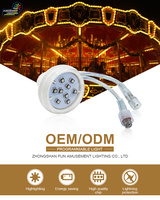 Nouveauté : Lumières LED RGB DC24V pour Grande Roue, Parcs d'Attractions, 9 Pièces, IP65, Plastique, Programmables, Type Puck, 45mm, IRC80
