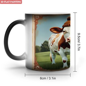 Frosted Black Magic Mug 11oz <b>Ceramic</b> Heat Activated Color Changing Tea <b>Cup</b> - Product Image 1