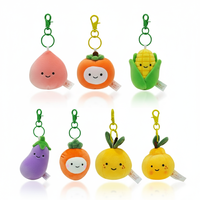 Porte-clés en peluche de fruits et légumes Kawaii, mini jouet en peluche alimentaire, pomme, pêche, banane, orange, avocat, pendentif pour sac, cadeau de fête