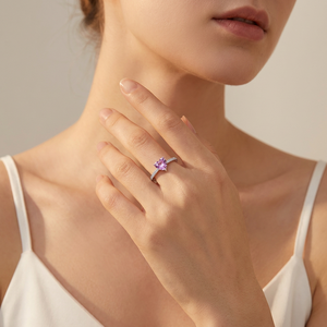 <span class=keywords><strong>Anello</strong></span> a forma di <span class=keywords><strong>cuore</strong></span> <span class=keywords><strong>con</strong></span> <span class=keywords><strong>rosa</strong></span> zirconia in argento sterling 925 anelli di gioielli pregiati da donna <span class=keywords><strong>anello</strong></span> di fidanzamento per matrimonio gioielli impermeabili - Product Image 2