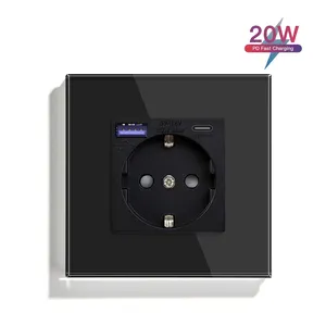 MVAVA 20W PD Carregamento Rápido Tipo-C Interface USB EU Standard Sockets Power Duplo Triplo Tomadas de Parede Soquete