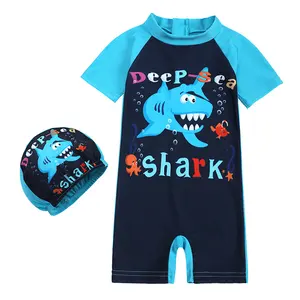 1-7 Years Baby Boy Swimwear One Piece Printed Cartoon Girls Boys Swim Suits Summer Cute Kids Beachwear