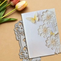 Matrice de découpe en acier inoxydable pour scrapbooking DIY, motif fleur et papillon ajourés, style moderne et simple, pour gravure métallique et artisanat