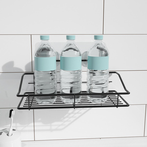 Estante de almacenamiento para colgar en la pared de acero inoxidable negro de alto estilo, elegantes estantes de pared multifuncionales para cocina, herramienta de baño - Product Image 2