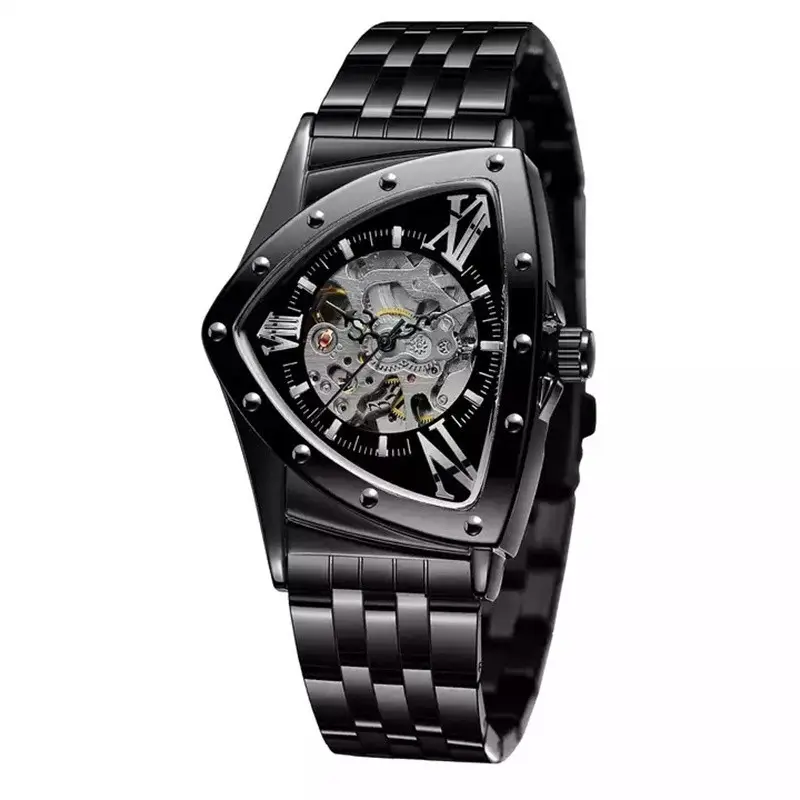 New European and American Style Men's Fashion Casual Hollow Triangle Automatic Mechanical Watch