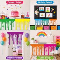 Articles de fête d'anniversaire : 8 jupes de table en feutre colorées à effet éclaboussures de peinture pour la décoration murale de la salle de classe et les décorations DIY