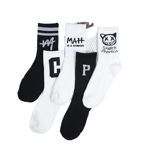 Men's Casual Mid Length <b>Stockings</b> Autumn and Winter Basketball Socks with Cartoon Pattern Cuff Logo Sweat-Absorbing Breathable - Product Image 2