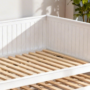<span class=keywords><strong>Lit</strong></span> de sol <span class=keywords><strong>Montessori</strong></span> en bois blanc avec tiroirs de rangement pour enfants et tout-petits - Product Image 3