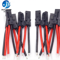Kabel Harness Konektor Housing Pria 2-Pin Warna Hitam, Rakitan Kabel Ujung Terbuka untuk Sambungan Peralatan Rumah Tangga dan Peralatan Listrik