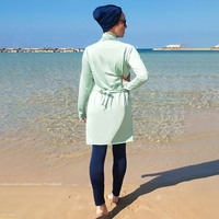 2025 nouveau design personnalisé trois pièces ensemble burkini hijab conservateur musulman maillots de bain grande taille modeste maillots de bain