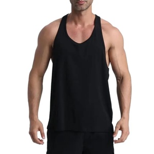Manufacture Custom Clothes <b>Mens</b> Cotton Stringer <b>Singlet</b> Soft Training White tank Top - Product Image 2