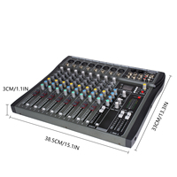 Console de mixage audio 8 canaux avec alimentation fantôme 48V, système de table de mixage audio, équipement audio