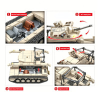 Tank Pengamatan Artileri Panzer II Ausf.C Jerman Perang Dunia II, Mainan Blok Bangunan Militer Plastik ABS untuk Anak-anak, DIY