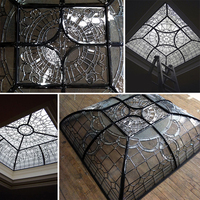 Dôme de toit en vitrail de mosquée avec couche protectrice en verre trempé, motifs personnalisés par dessin, dôme en verre double vitrage