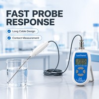 Thermomètre numérique portable avec capteur de température, rappel par vibration, mémoire max/min, en acier inoxydable, indice IP68, précision 0,1°C