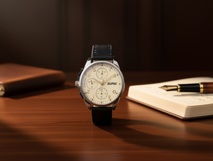 Orologio Meccanico EUPAC 42mm Cronografo Vintage da Uomo con Cinturino in Pelle e Cassa in Acciaio Inossidabile - Product Image 2