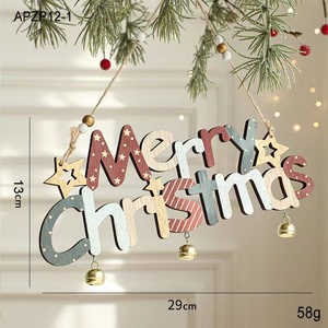 Offre Spéciale élégant joyeux noël en bois suspendu signe <span class=keywords><strong>lettre</strong></span> festive noël Figurine et jouet décoration - Product Image 2