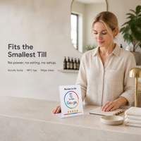 Support de Table Intelligent en Acrylique NFC pour Carte de Commentaires Google, Menu Tactile, Panneau de Table Connecté pour Restaurant, Café, Bar, Hôtel, Logo Personnalisé Sans Contact