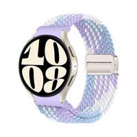 Bandes magnétiques One-Click No-Gap pour Samsung pour Galaxy Watch 4 Classic 42mm 4mm 43mm 4mm Watch Pro 4mm Bracelet tressé pour femme