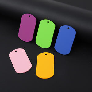 メーカー製 ステンレス製 ペットIDタグ 名入れ可能 無地 ドッグタグ キーホルダー用 多色 キーリング ネックレス ドッグタグペンダント - Product Image 3