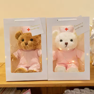 Ensemble de peluches personnalisées pour le personnel médical, adorable ours en <span class=keywords><strong>peluche</strong></span> infirmière ou médecin, cadeau pour l'hôpital - Product Image 4