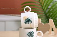 Tasse à café créative pour couple, souvenir en céramique, motif dessin animé