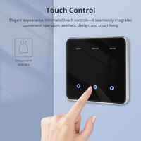 Zemismart Zigbee DIY Name Switch EU Hitam Layar Sentuh Pintar Saklar Panel Sentuh Mendukung Kontrol Suara Alexa Google Home