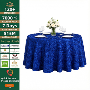 Professional 120 Inch Round 3D Rosette <b>Table</b> <b>Cloth</b> Raised Rose <b>Table</b> Cover for Resort Banquet <b>Table</b> <b>Linen</b> - Product Image 3