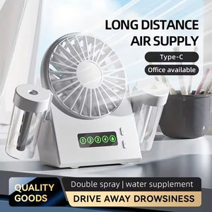 Ventilador de Escritorio con Doble Pulverización y Humidificador, Dos en Uno, USB, Portátil, con Pantalla Digital, Pulverizador de Agua, 1200 mAh, Cuatro Velocidades de Viento - Product Image 4