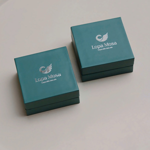 Boîte rigide bleu marine avec logo estampé à chaud pour emballage de bijoux, montres et lunettes, design gratuit, vente en gros au Vietnam - Product Image 2